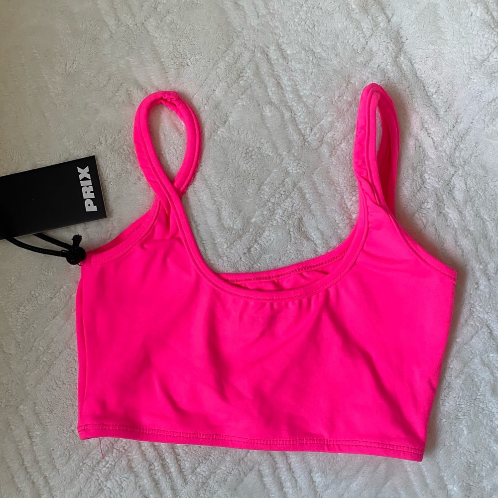 Prix. Swim pink crop top. Small